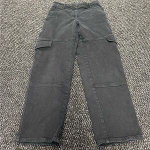 Wilfred Free Aritzia Black Cargo Utility Pants Wide Leg Workwear Size 4 HighRise